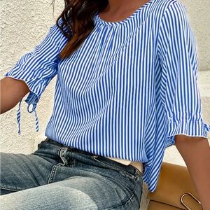 Blue Striped Women's Top